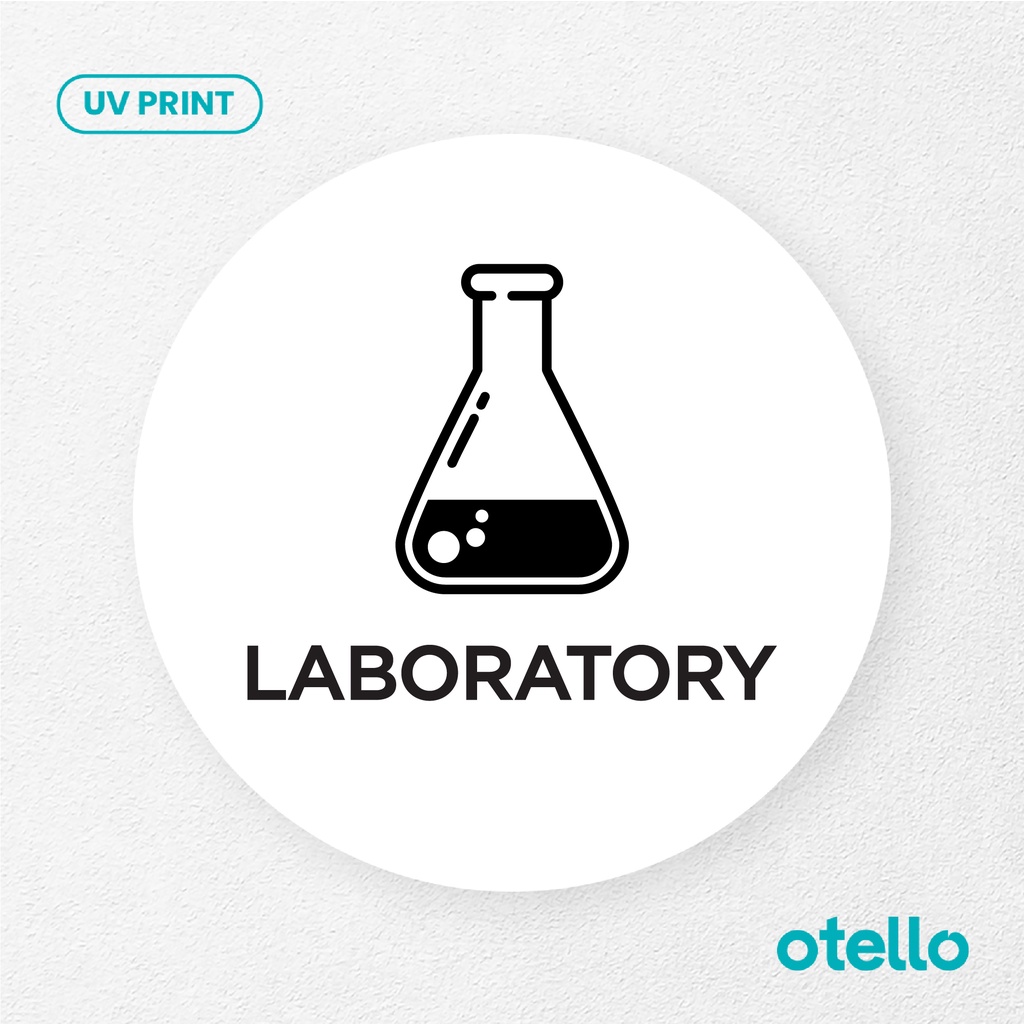 Laboratory Signage Board Akrilik Tempel Dinding Papan Acrylic Sign Board Signage Tempel Dinding Tulisan Label Tanda Petunjuk Rambu Aklirik UV Print