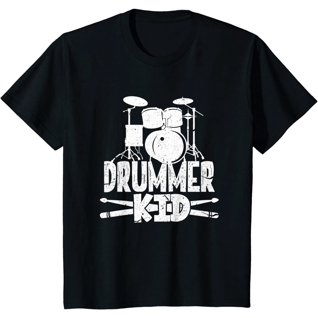 kiwilov.co | Kaos Sablon Custom Terlaris Drummer Kid Funny Drum Set Drummer Boy Kaos Pria Lengan Pen