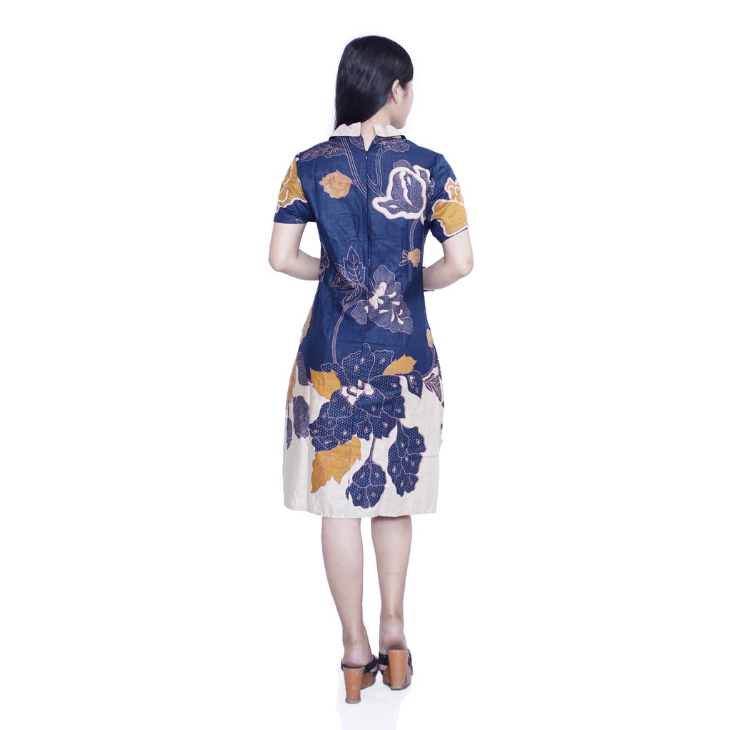 Batik Couple Dress wanita dan Kemeja Hem pria Batik Tunik Jumbo Simple modern tulip -Batik Dua Putri