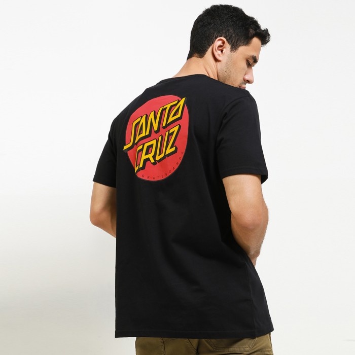 Santa Cruz Classic Dot Chest Black Tee