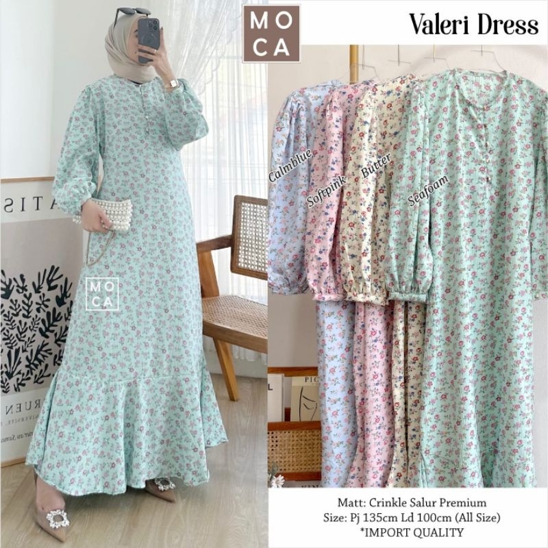 VALERI DRESS ORI MOCA | Ld100 Crinkle Salur Premium