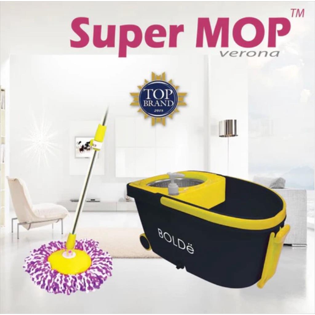 BOLDe Super Mop VERONA - Alat Pel Pembersih Lantai Perasan Stainless + Roda