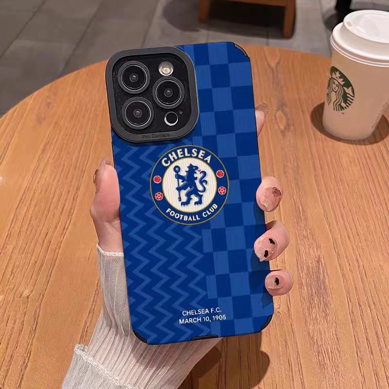 [Lamb Skin]softcase Untuk IPhone 6S 7plus8plus X XS XR XS Max11 13 12 14 PRO Max 14plus 12 13 Casing Hp MINI Biru Chelsea FC