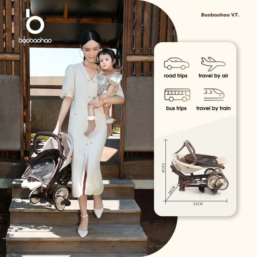 Baobaohao - Magic Stroller V7 Caramel | Stroller 360°