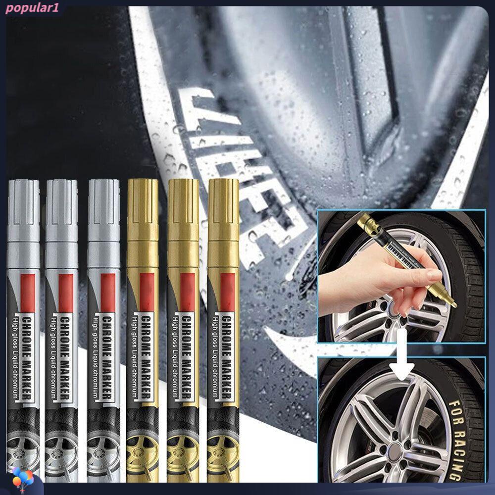POPULAR 6pcs Chrome Mirror Finish Paint Pen Mobil Motor DIY Metal Art Pulpen
