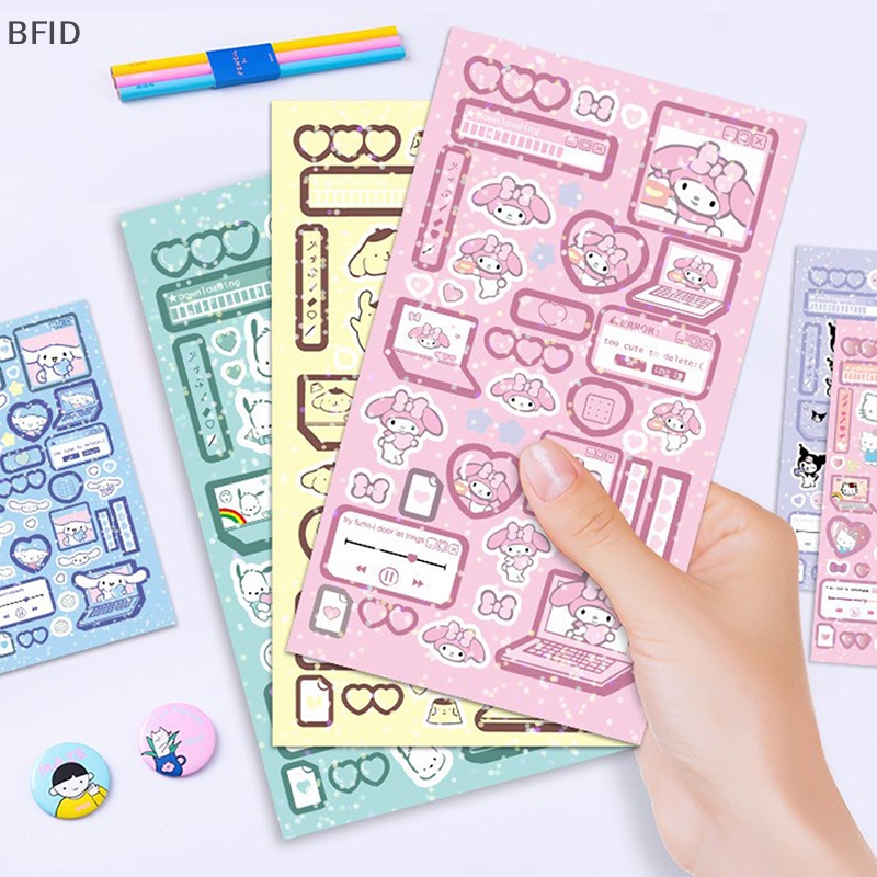 [BFID] Sanrio Sticker Cinnamoroll Kuromi My Melody Hello Kitty Pachacco Pompompurin Dekorasi Stiker Planner Diary Jepang [ID]