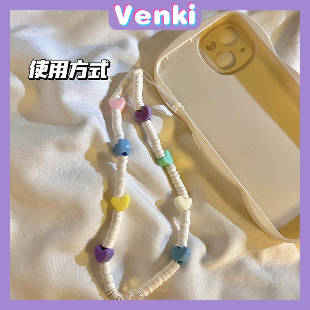 Venki - Casing Ponsel Lanyard Gelang Manik-manik Berwarna-warni Yang Indah Berbagai Gaya Smiley Cinta Manik-manik Cinta Kata-kata Cukup Warna-warni Sederhana Kompatibel Casing iPhone