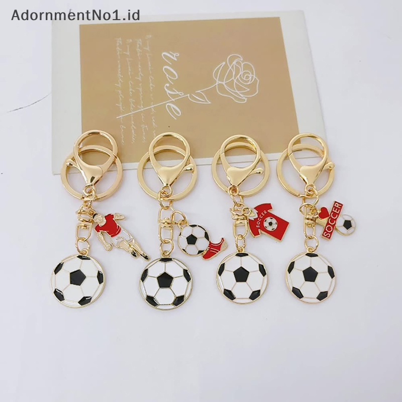 [AdornmentNo1] Logam Mini sepak bola liontin gantungan kunci tas ornamen piala dunia souvenir untuk penggemar