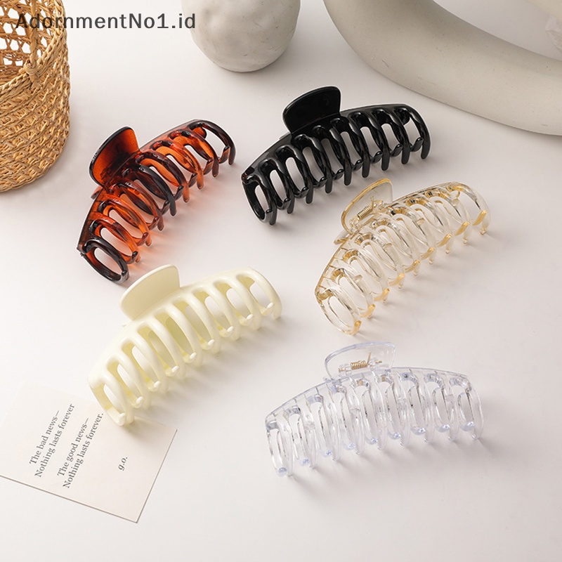 [AdornmentNo1] Baru wanita besar Hair Claw Clip Crab jepit cewek Ponytail Hair Claws mandi Clip Fashion aksesoris rambut hadiah hiasan kepala