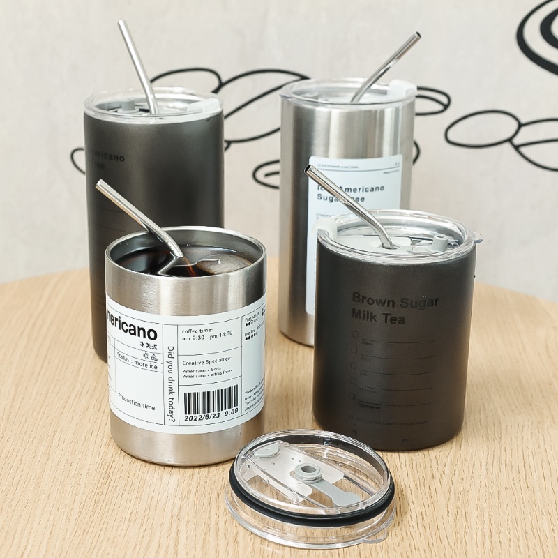 320/600ML Portable Stainless Steel Water Bottle/ Double Layer Iced Americano Coffee Insulation Vacuum Cup