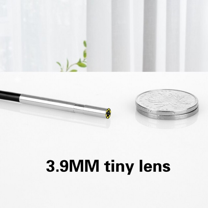 225 Soft Wire 3 in 1 720P Endoscope - 3.9mm Lens and IP67 Waterproof - 1M