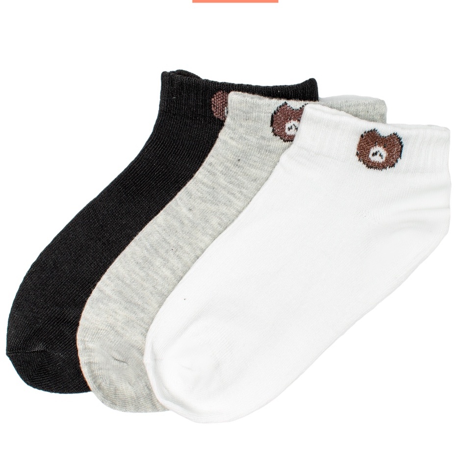 TGM - KK005 Kaos Kaki Brown Pendek Model Semata Kaki - Kaos Kaki Ankle Karakter Brown Beruang Import High Quality