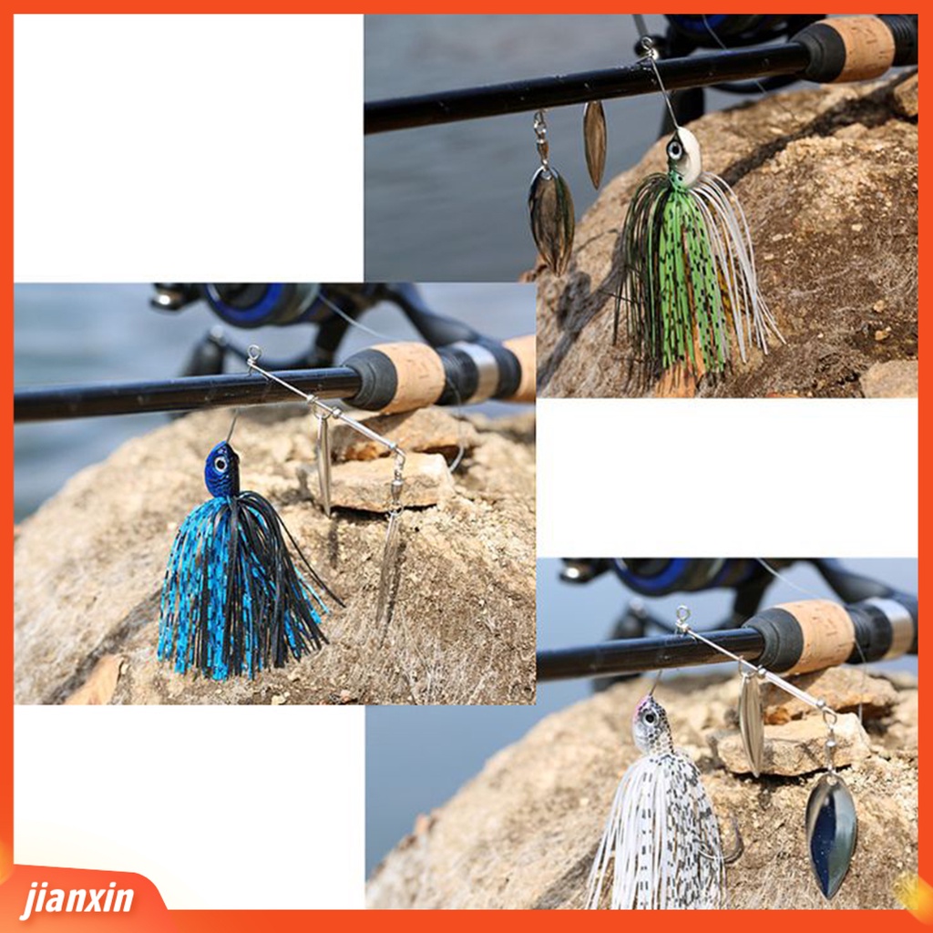 (In Stock) Fishing Jig Double Willow Blade Metal Menarik Mudah Dibawa Memikat Spinner Umpan Untuk Bass