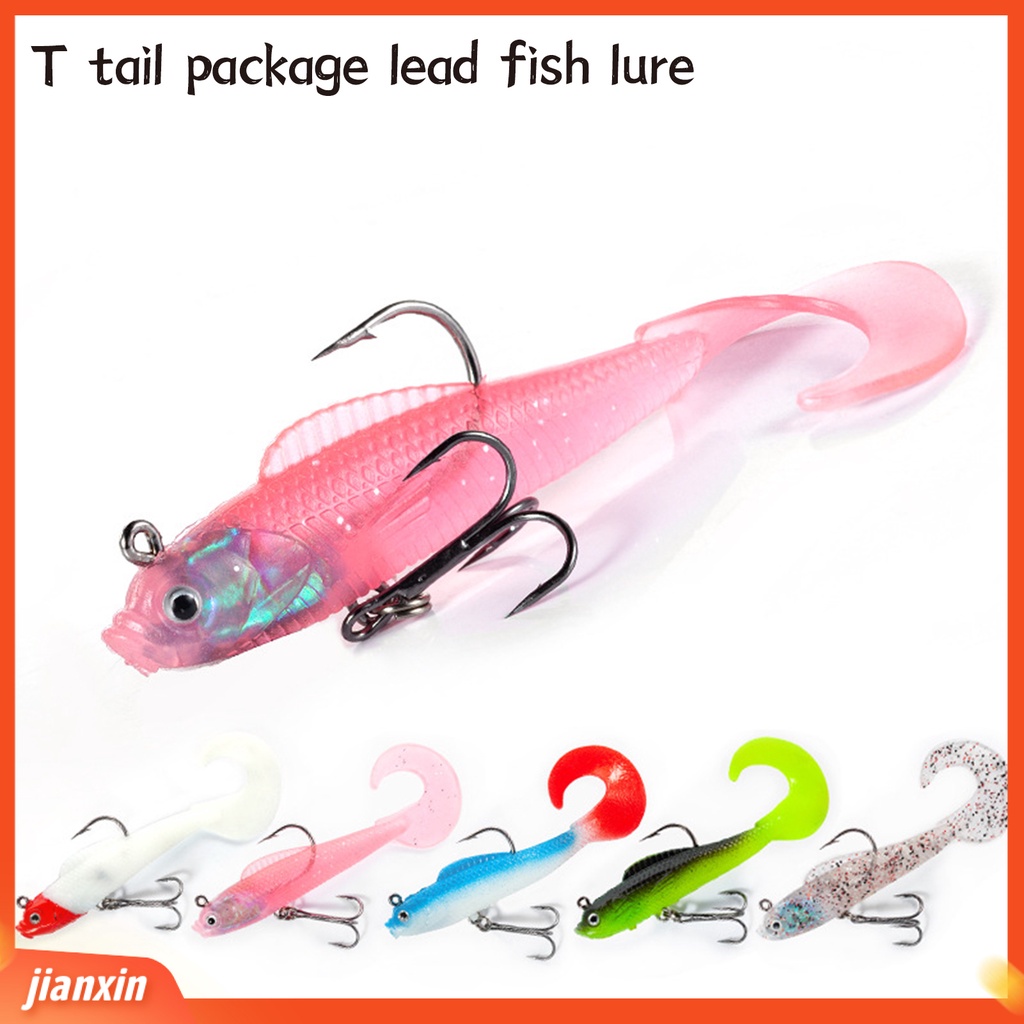 (In Stock) 8.5cm /9g Kait Berduri 3D Mata Umpan Pancing Desain Payet T-Tail Panjang Umpan Bionics Lembut Untuk Angling