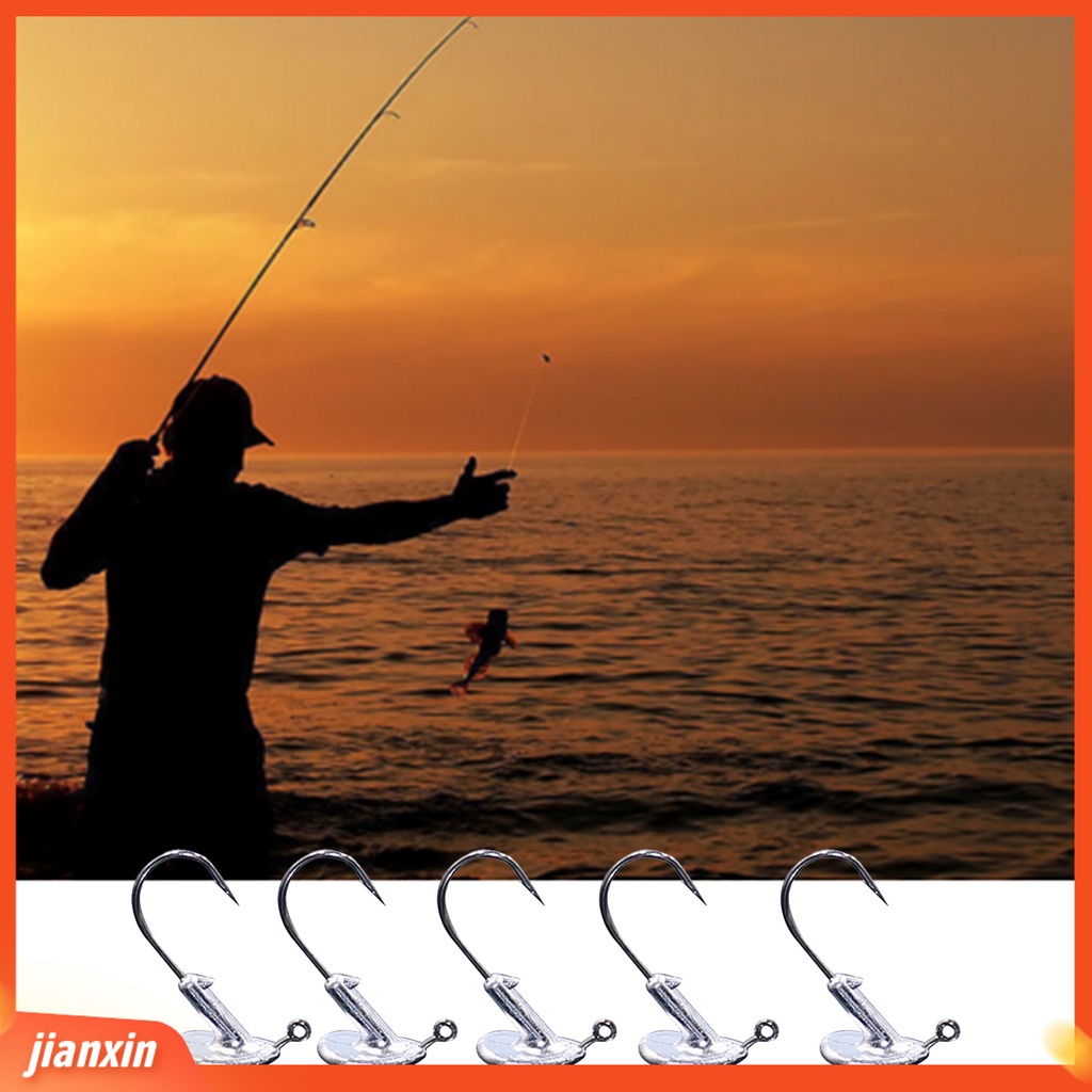 (In Stock) 10Pcs Kait Kepala Memimpin Portabel Anti-Korosi Tajam Kepala Bola Putaran Jigs Fishing Tackles Untuk Air Asin
