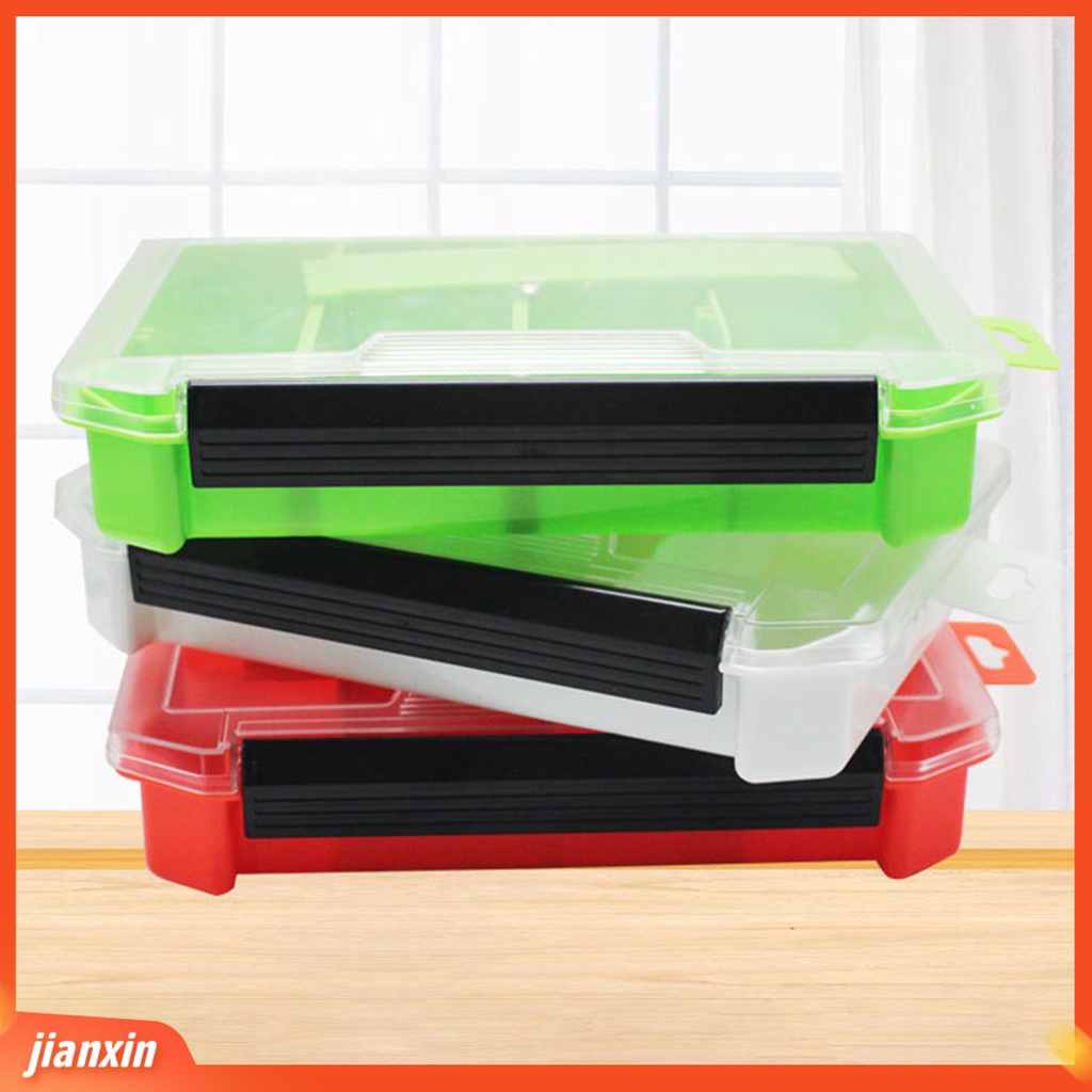 (In Stock) Kotak Umpan Multicolor Dua Sisi Plastik Single Layer Fishing Tackle Box Bag Untuk Memancing