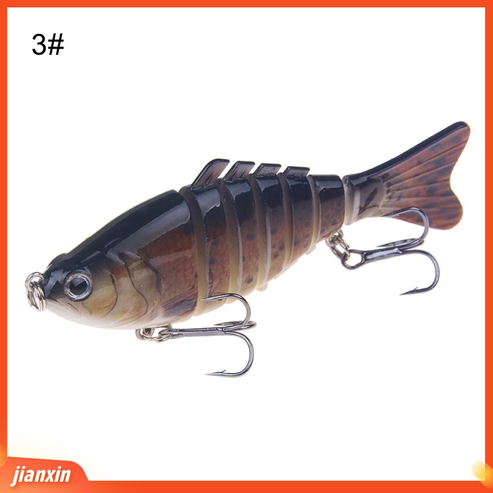 (In Stock) 10cm Stimulasi Air Laut Tawar 7-bagian 2-Hook Umpan Ikan Umpan Engkol