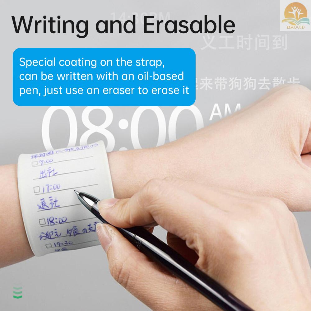 In Stock Wearable Notepad Silicone Memo Wrist Band Reminder Bracelet Tahan Air to Do List Stap Dan Penggaris Dihapus Dengan Pena Berbasis Minyak Hadiah Untuk Perawat Dokter Hewan Techs Perawatan Kesehatan Belajar