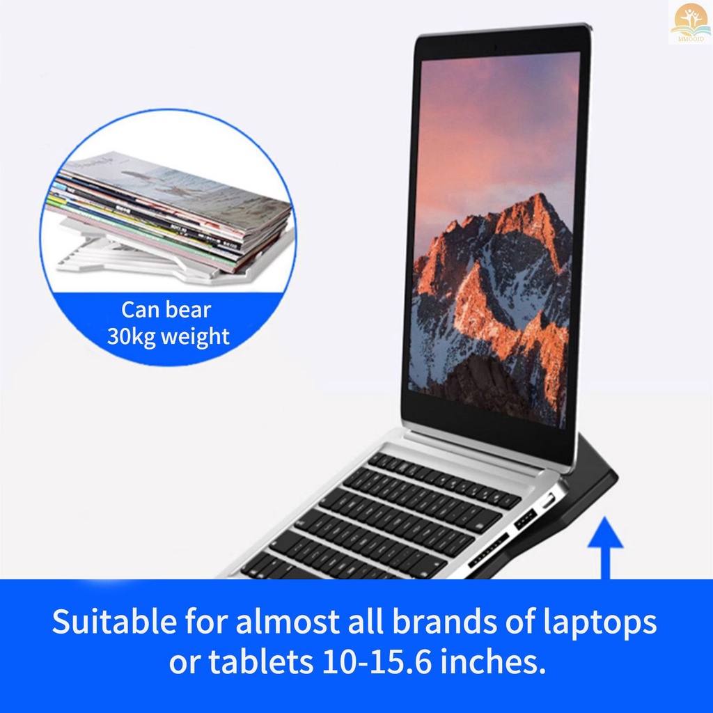 In Stock Portable Laptop Riser Stand Foldable Desktop Laptop Holder with 8 Levels Height Adjustment Ergonomic  Notebook Stand Bracket for Laptop  10-15.6 Inches