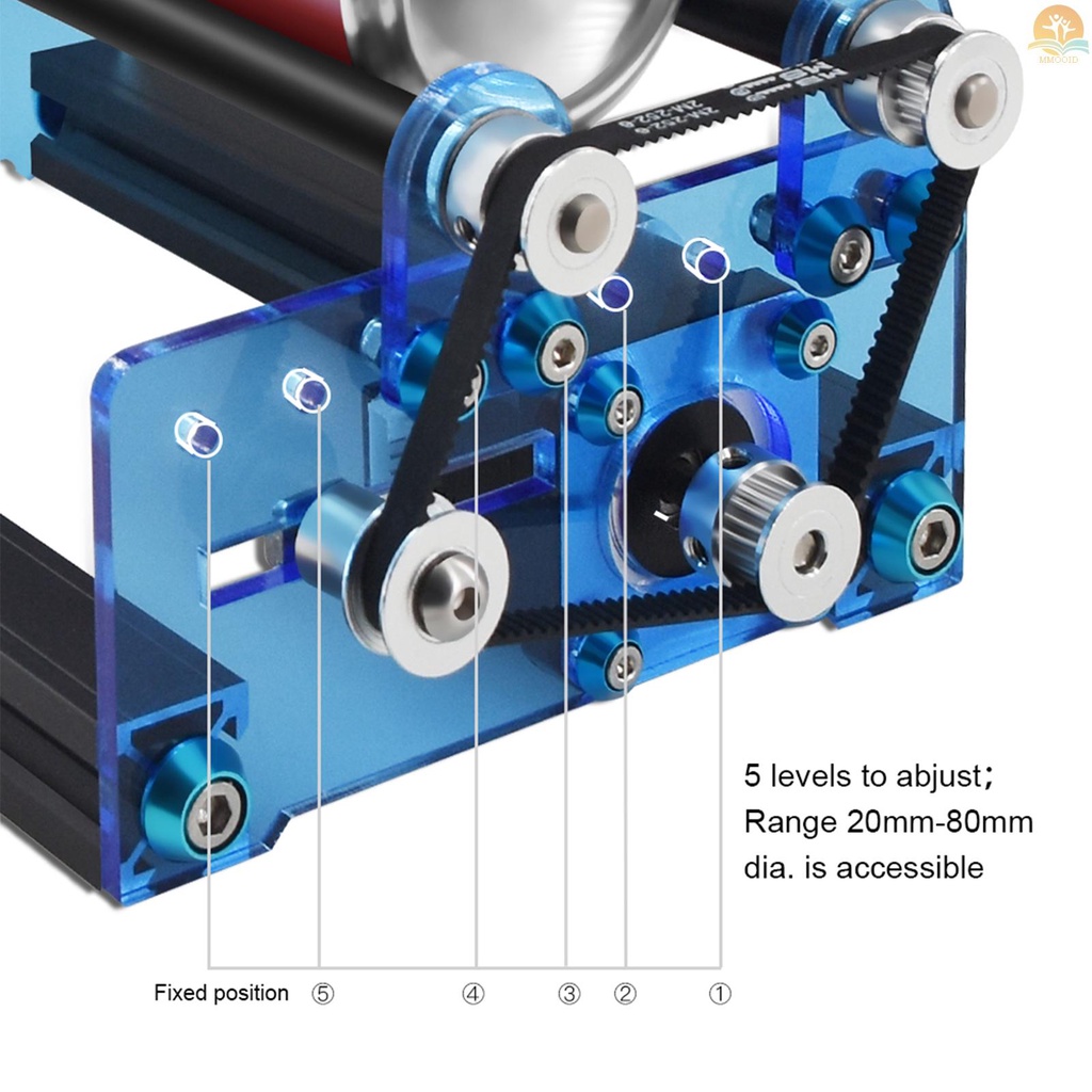 In Stock Rol Grafir Laser Untuk Benda Silinder Dengan360° Rotating Engraving Axis 5penyesuaian Sudut Diameter Ukiran 20mm-80mm Kompatibel Dengan Ortur Atomstack Sculpfun