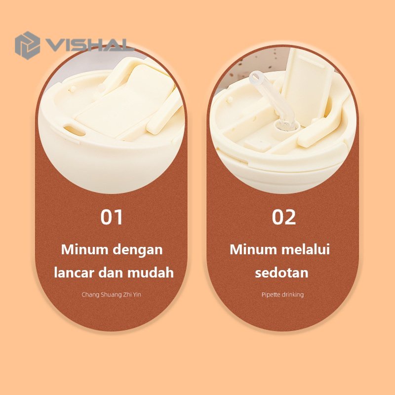 VISHAL Botol Korea Sunflower Aesthetic Tali Mutiara / Botol Minum Kaca Motif Bunga Matahari Botol Travel Lucu Unik VS-345