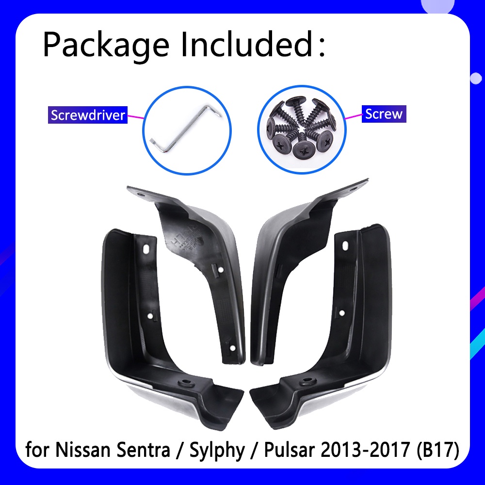 Mudguards Cocok Untuk Nissan Sentra Sylphy Pulsar 2013~2019 B17 2014 2015 2016 Aksesoris Mobil Mudflap Fender Auto Replacement Parts