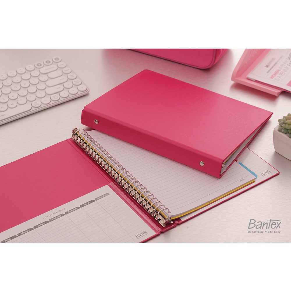 

[Artomas] Bantex Binder Note B5 26 Ring Besi Loose Leaf Multiring Binder Pink 1326 19