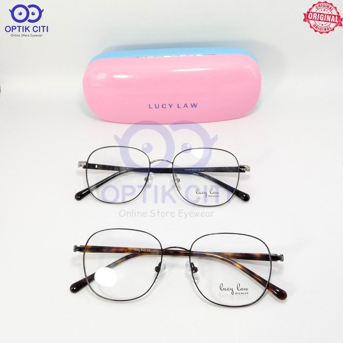 Frame Kacamata Wanita Bulat Lucy Law H70750 Ringan Original