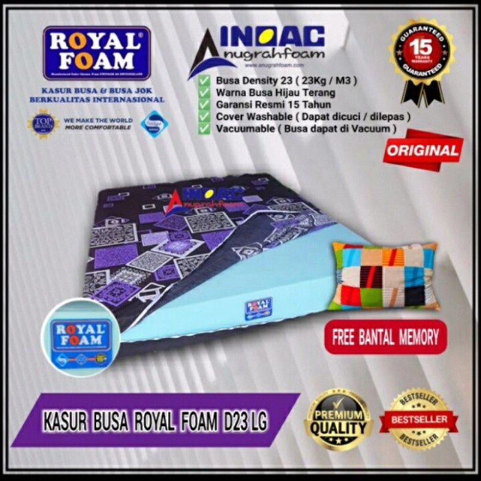 [Royal Foam] Kasur Busa Kesehatan D 23 Original Garansi Pabrik 15 TH - 200x120x15