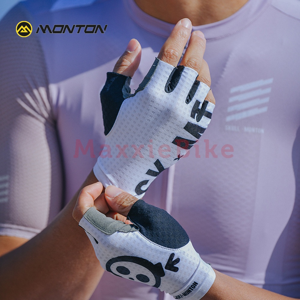 Monton SKxMT Sarung Tangan Sepeda Skull Monton Cycling Gloves Half Finger