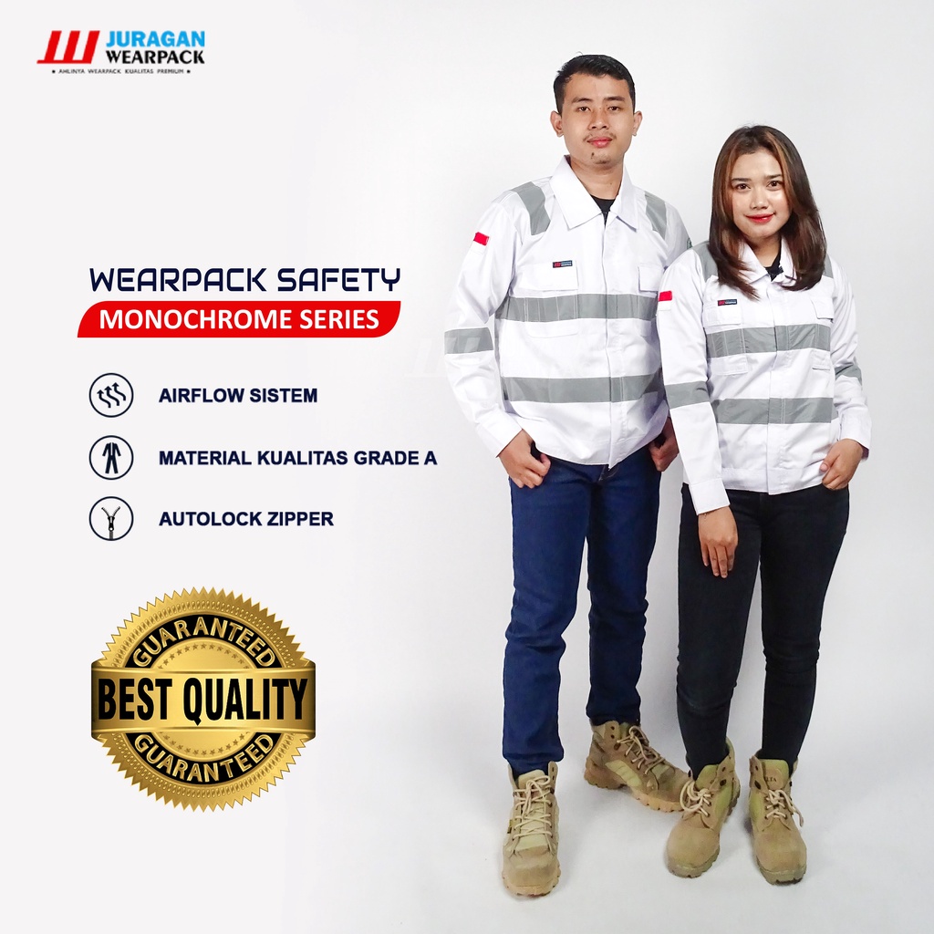 EI95T Juragan Wearpack - Wearpack Atasan Model Monocrome Putih