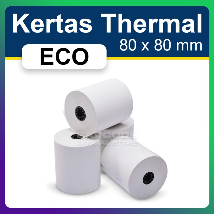 

Kertas Thermal 80 x 80 / 80x80 mm / 80x80mm - ECO 80x80 PST79