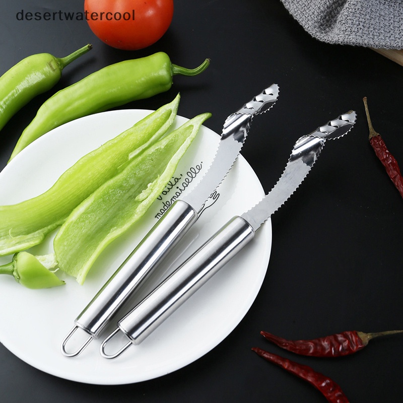 Deid Alat Sayur Stainless Steel Pepper Corer Tool Alat Coring Tepi Gerigi Martijn
