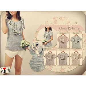 Sale atasan wanita Sf1717 top spandek - Coklat Tua Termurah