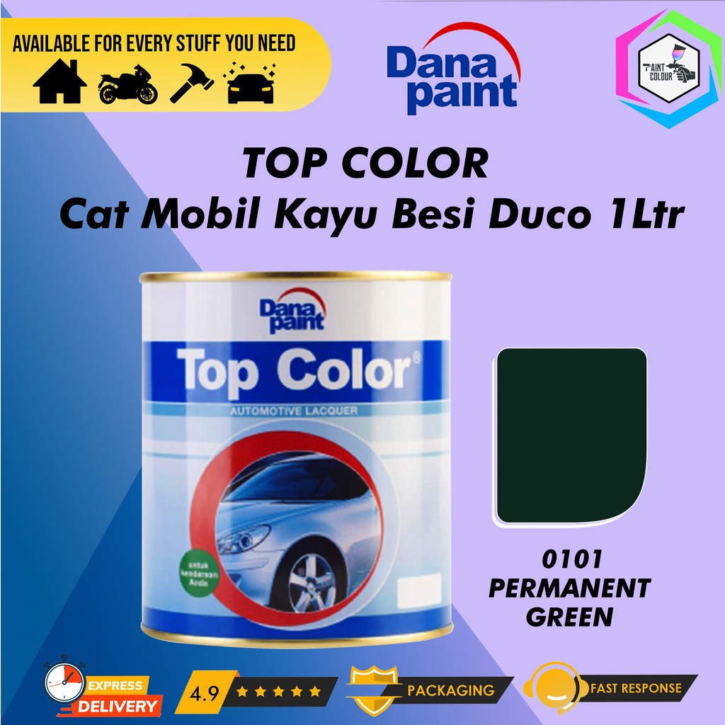 TOP COLOR 0101 Permanent Green (Tt) - Cat Mobil Kayu Besi Duco - ECER