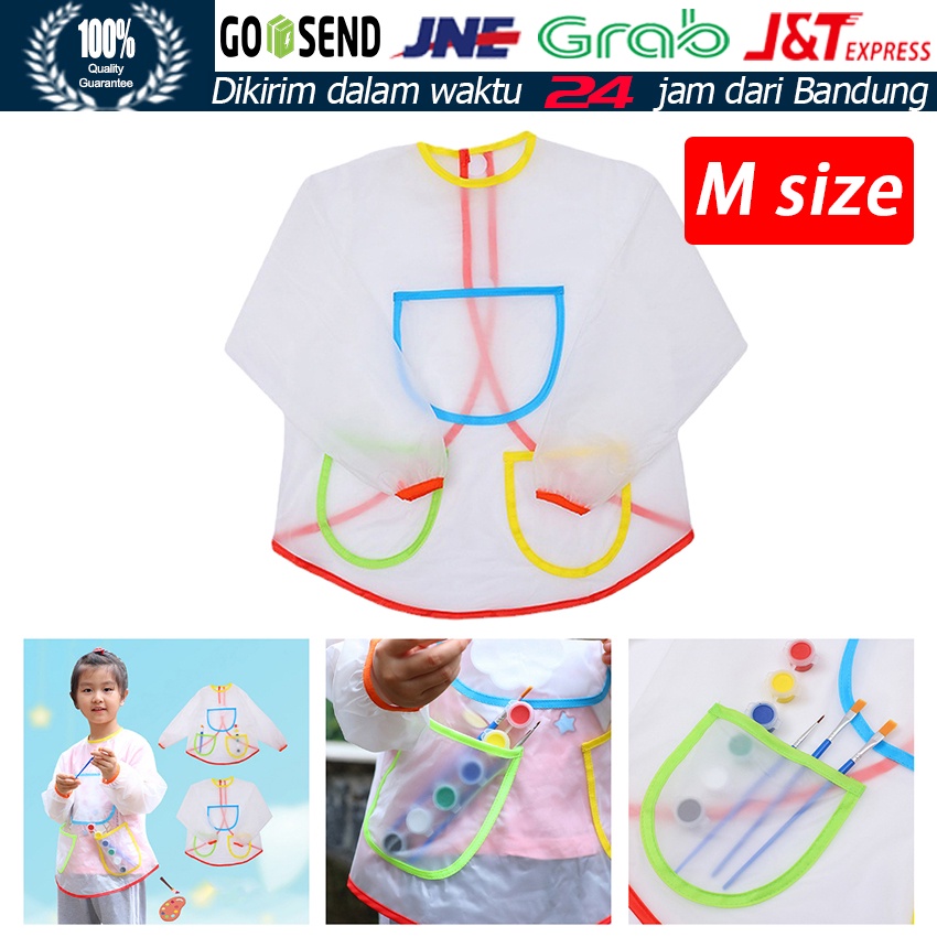 Art Smock Kids Painting Waterproof / Apron Celemek Anak Lengan Panjang / Mainan Edukasi Apron Anak