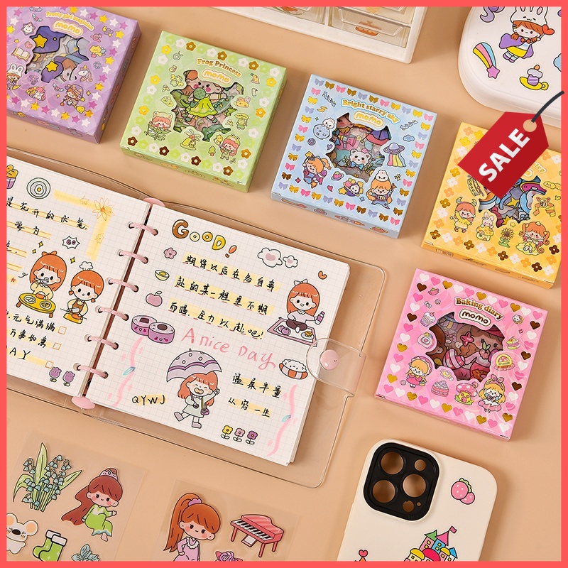 

MOMO Stiker Korea Lucu isi 100 Lembar Viral Sticker Deco Aesthetic / Bujo /Scrapbook Momo Girl Sticker Tumbler / Binder / Case Hp / Diary / Diy