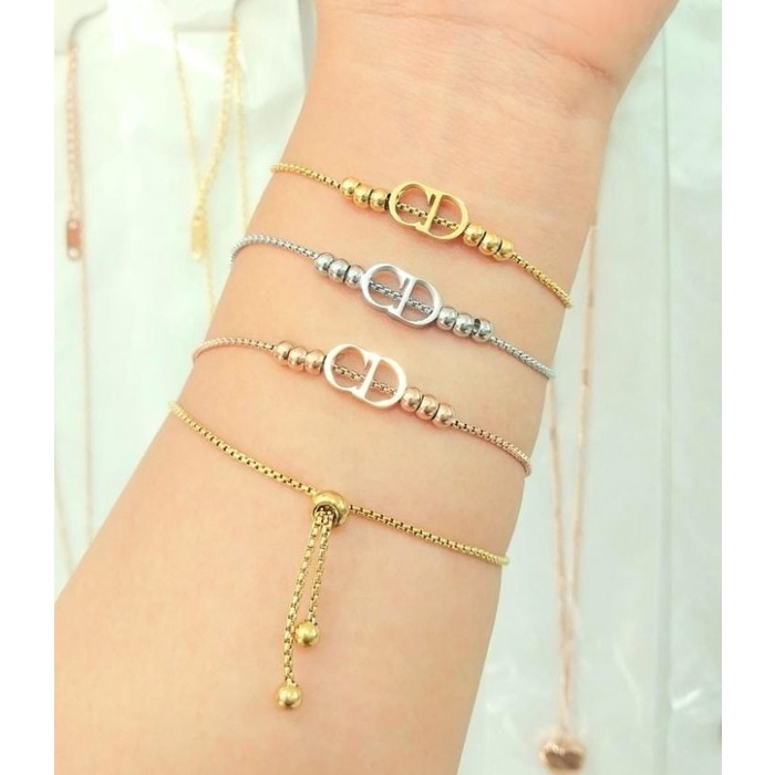 Gelang serut CD wanita terbaru - gold, All Size