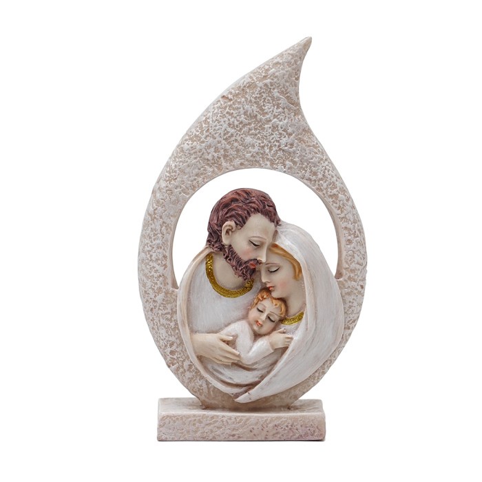 Hiasan Pajangan Rumah Patung Rohani Keluarga Kudus Daun Klasik 12cm