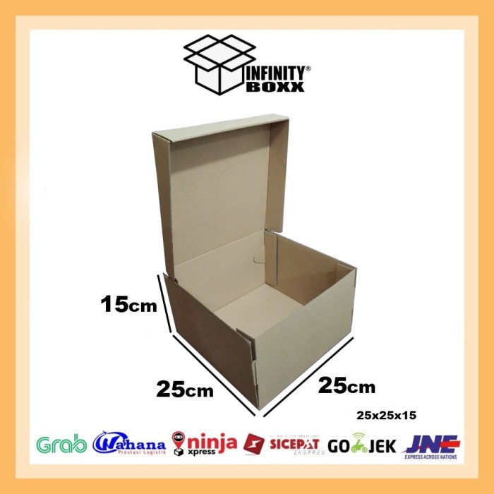 

kotak kardus box pizza die cut ukuran 25x25x15