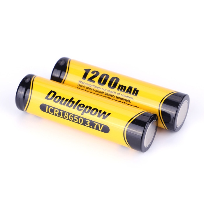 Doublepow Baterai Batre Battery isi Ulang Recharge 18650 Top Button 1200Mah