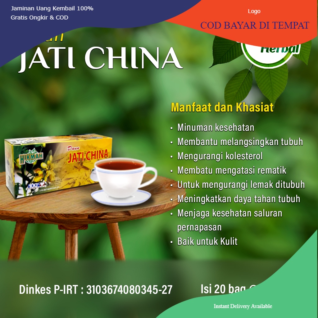 

New Teh Diet Jati Cina Celup Teh Pelangsing Slimming Tea Hikmah bisa cod