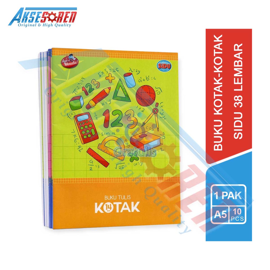 

Aksesoren Buku Tulis Kotak-Kotak Besar Sidu [38 Lembar/1 Pack] / Write Book Sinar Dunia ATK Perlengkapan Sekolah / Buku Kotak Kecil Besar Strimin Matematika