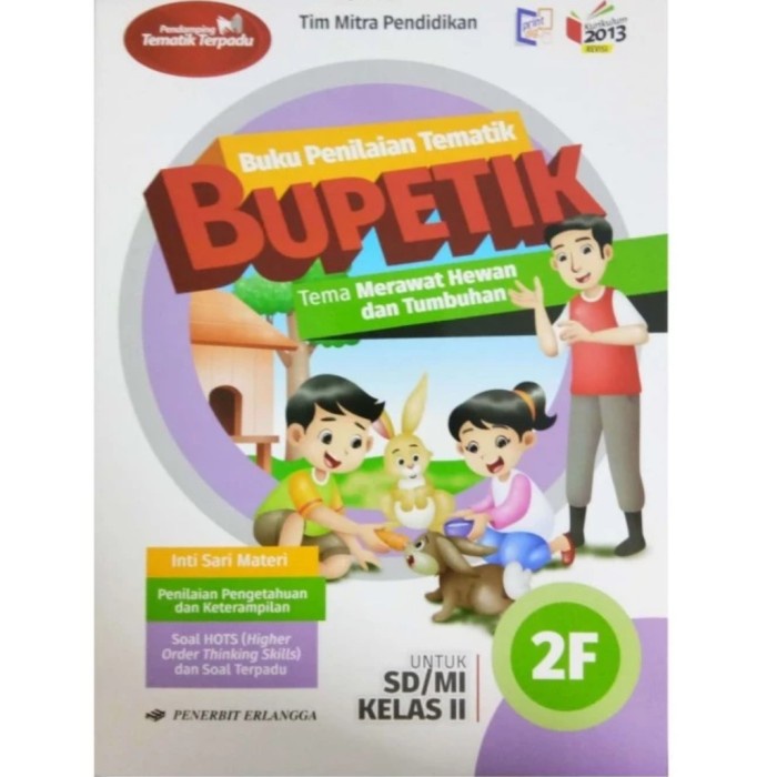 ⭐BARU (DISKON)⭐ Buku Bupetik 2D Kelas 2 SD MI Erlangga Kurikulum 2013 - BUPETIK 2F