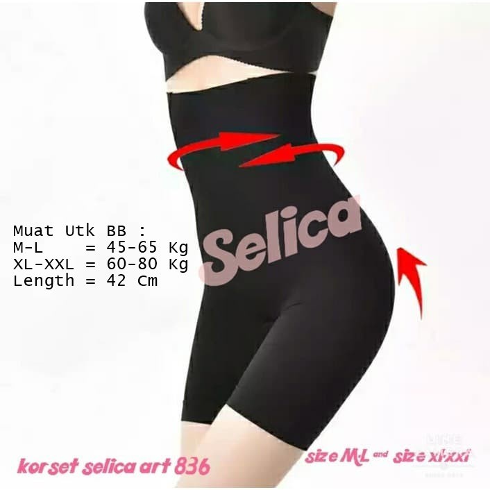 [LADIES UNDERWEAR] Celana Korset Selica 836 CD Kulit Jeruk 4 Tulang Nylon Spandex Tebal