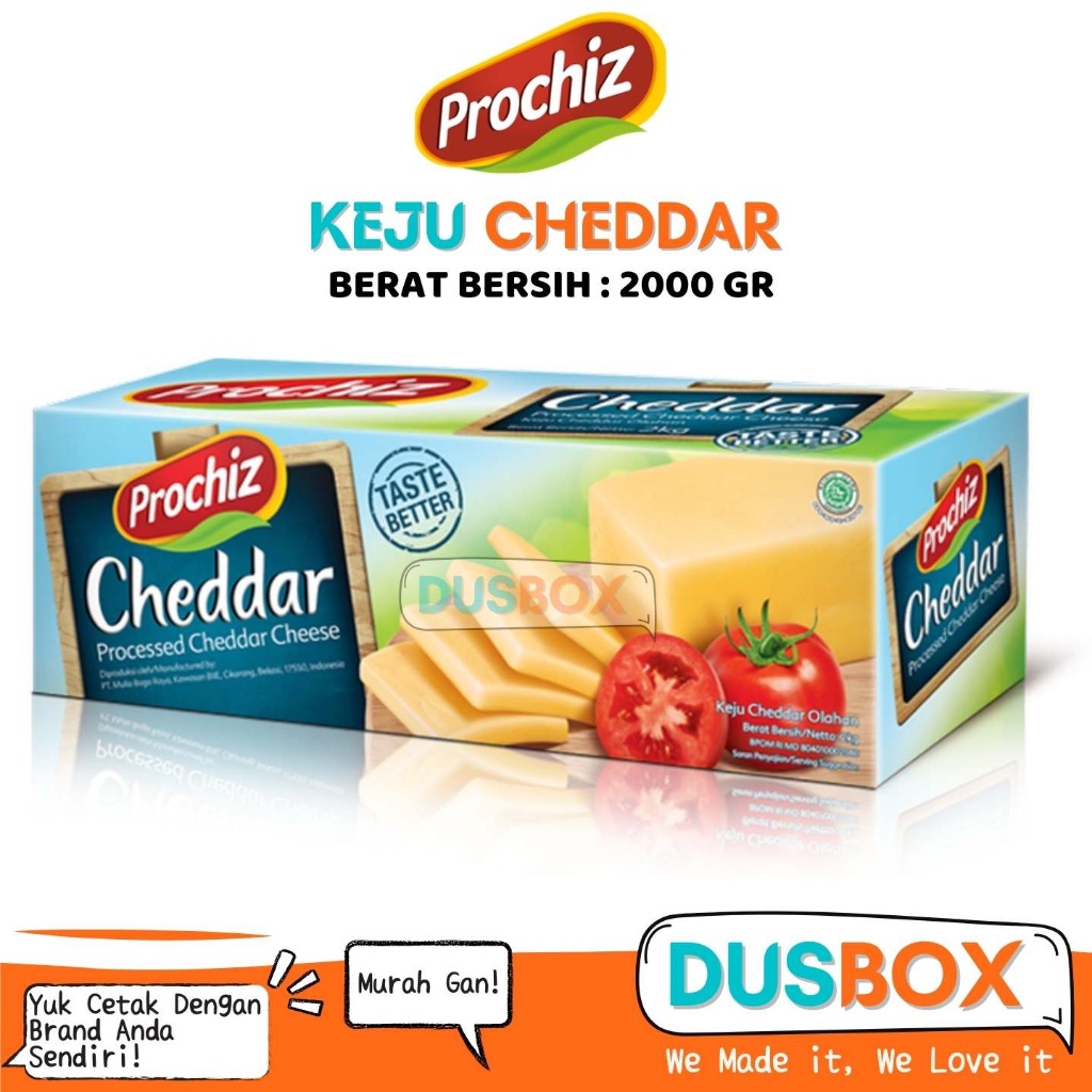 

Prochiz Keju Cheddar 2kg / Keju Cheddar Prochiz / Keju Parut / Keju Serbaguna