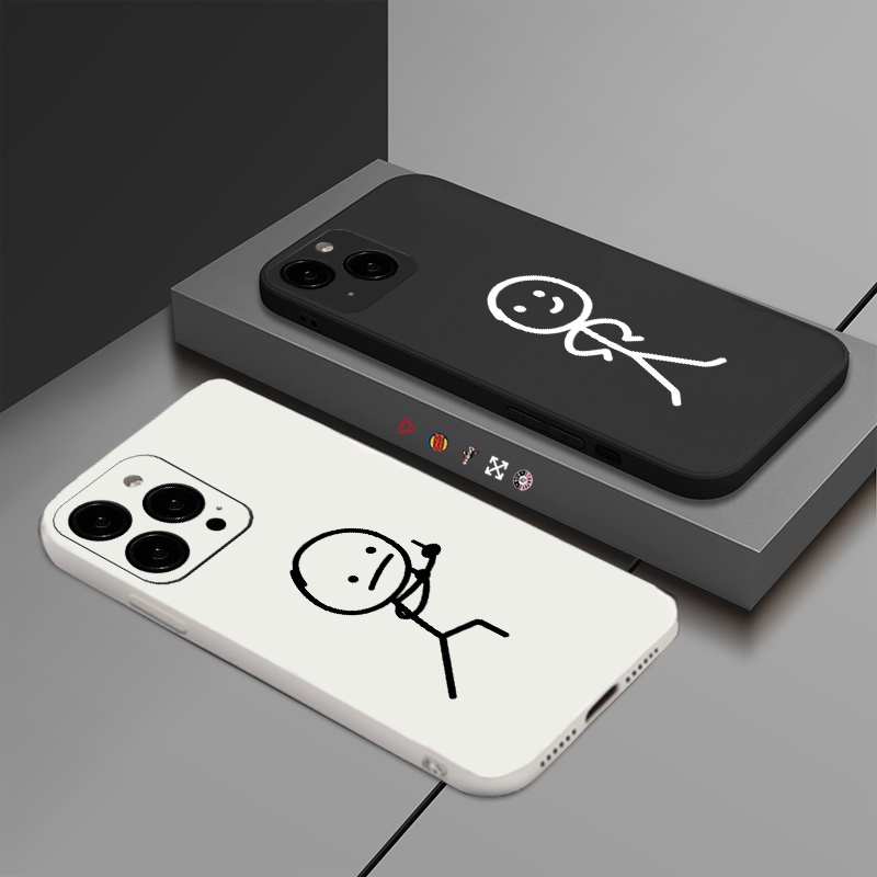 Casing hp iPhone 11 iPhone 14 Pro Max iPhone 12 13 Xs Xr Xs Max iPhone6 6S 7 8 Plus Karakter Garis L