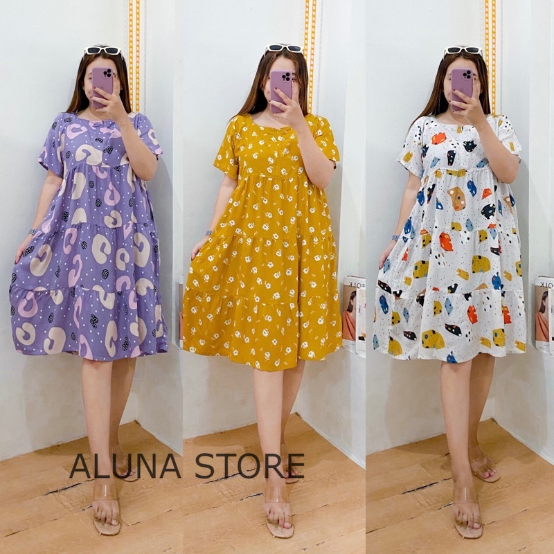 YUKI DRESS MOTIF/ DASTER RUFFLE SUSUN/DASTER SUSUN RAYON/DASTER LAYER RAYON