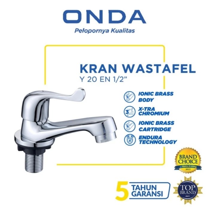 ONDA KERAN WASTAFEL KUNINGAN - KRAN CUCI TANGAN TANAM ONDA Y 20 EN