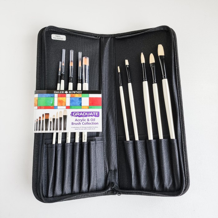 

[DL-0172] Daler Rowney Graduate Brush Collection set Zip Up Travel Case - Acrylic & Oil